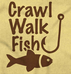 Crawl Walk Fish Infant Toddler T Shirt-Direct To Garment Print-Brisco Baby