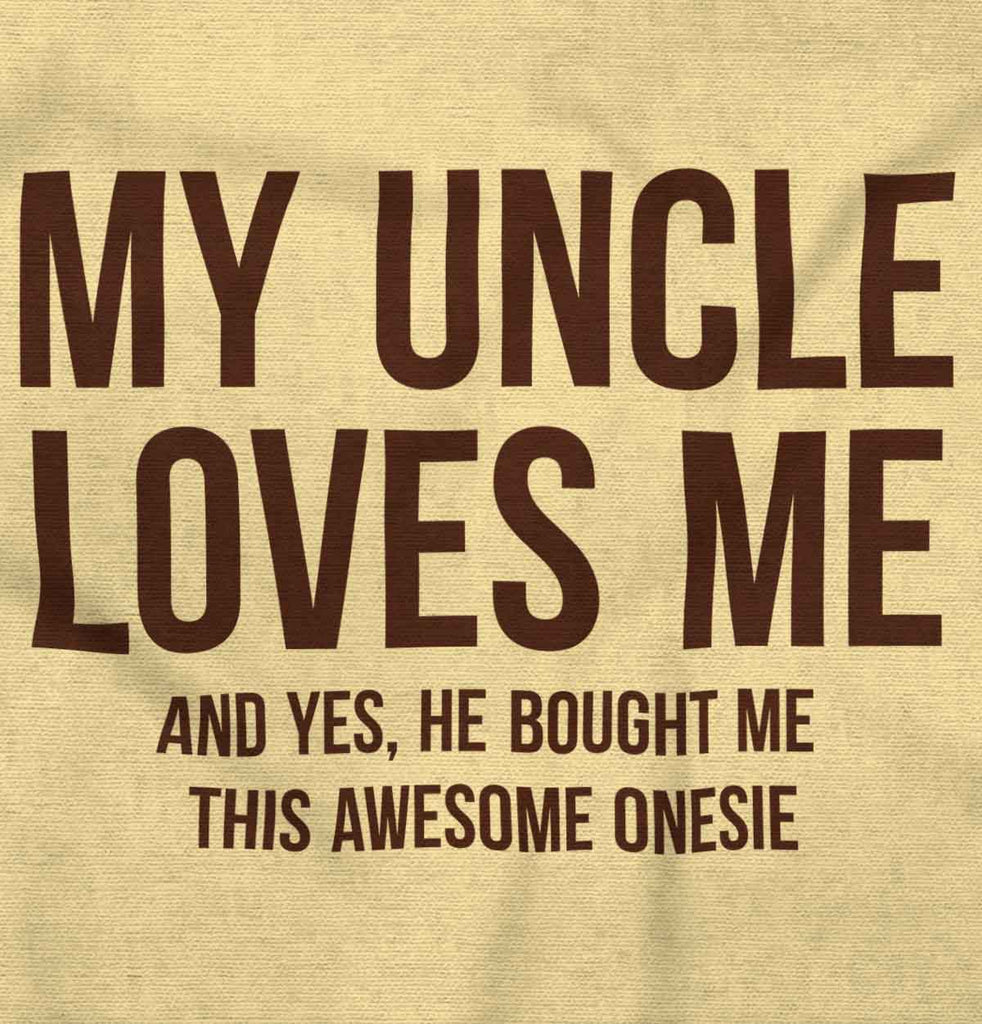 Uncle Loves Me Bought Shirt Romper Bodysuit-Direct To Garment Print-Brisco Baby