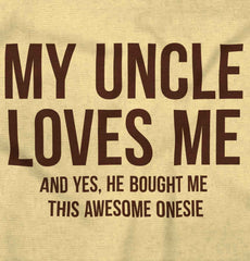 Uncle Loves Me Bought Shirt Romper Bodysuit-Direct To Garment Print-Brisco Baby