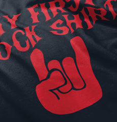 Rock Shirt Baby Ruffled Trim Romper-Direct To Garment Print-Brisco Baby