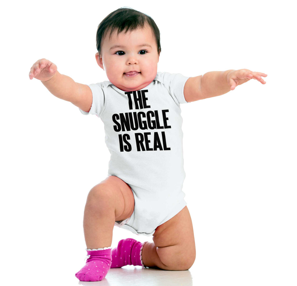 Snuggle Is Real Romper Bodysuit-Direct To Garment Print-Brisco Baby