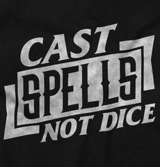 Cast Spells Not Dice Dungeons Toddler Ruffled Trim T-Shirt-Direct To Garment Print-Brisco Baby