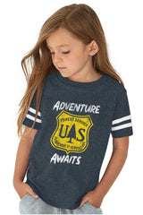 Adventure Awaits Toddler Football Jersey Tee-Direct To Garment Print-Brisco Baby