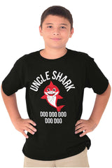 Cartoon Uncle Shark Youth T Shirt-Direct To Garment Print-Brisco Baby