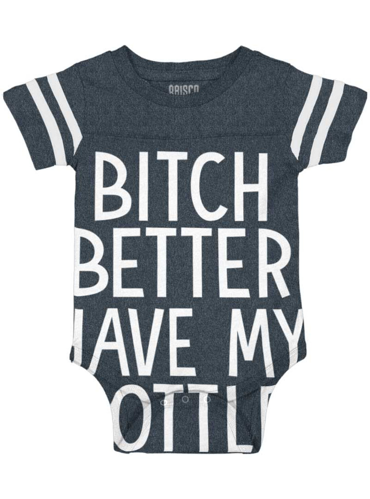 My Bottle Football Romper Bodysuit-Direct To Garment Print-Brisco Baby