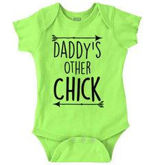Daddy's Other Chick Romper Bodysuit-Direct To Garment Print-Brisco Baby