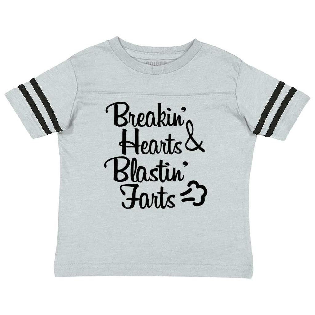 Blastin Farts Toddler Football Jersey Tee-Direct To Garment Print-Brisco Baby