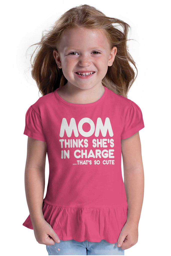 In Charge Toddler Ruffle Bottom Tee-Direct To Garment Print-Brisco Baby