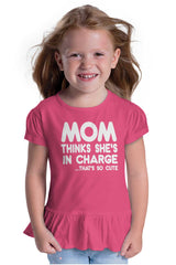 In Charge Toddler Ruffle Bottom Tee-Direct To Garment Print-Brisco Baby
