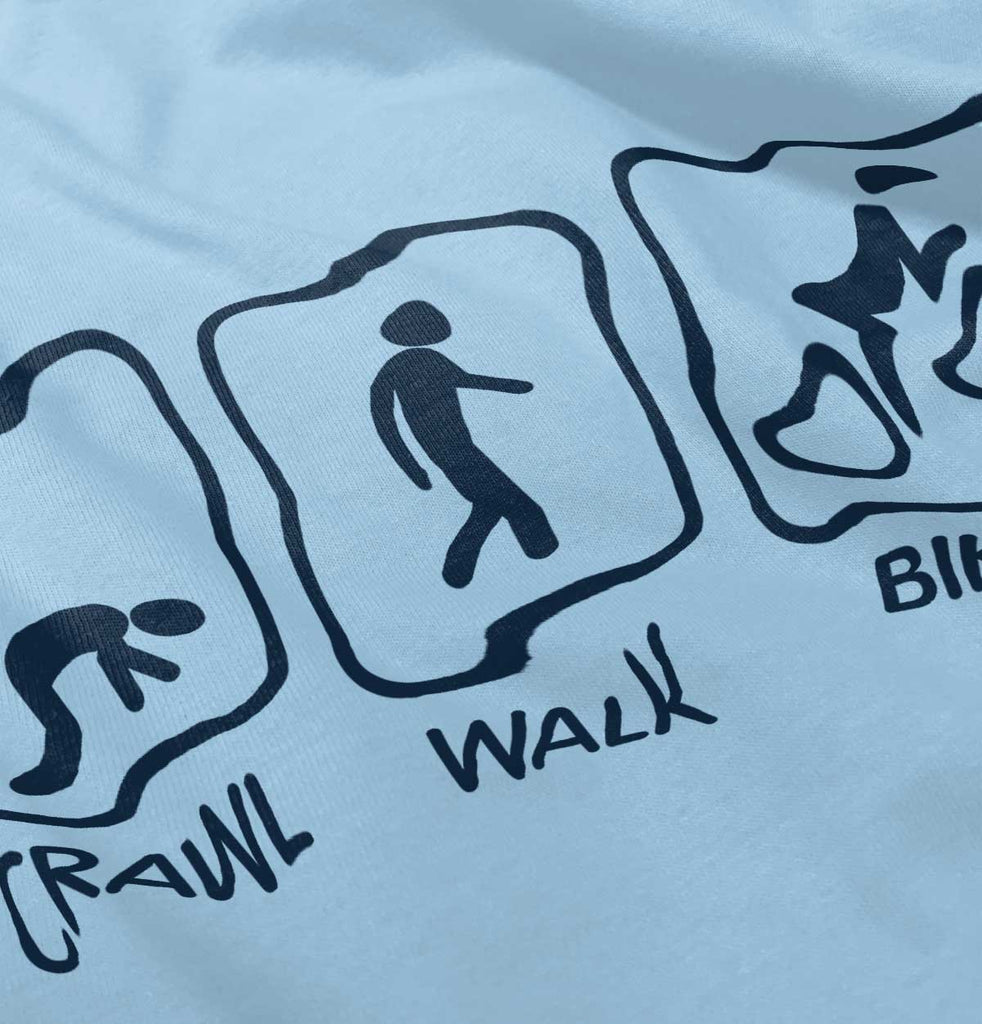 Crawl Walk Bike Infant Toddler T Shirt-Direct To Garment Print-Brisco Baby