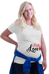 Hello Love Maternity T-Shirt-Direct To Garment Print-Brisco Baby