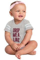 Drop Me A Line Football Bodysuit-Direct To Garment Print-Brisco Baby
