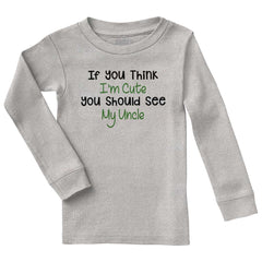 See My Uncle Solid Baby Pajama Top-Direct To Garment Print-Brisco Baby