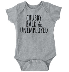 Chubby Unemployed Romper Bodysuit-Direct To Garment Print-Brisco Baby
