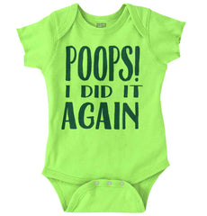 Poops I Did It Again Romper Bodysuit-Direct To Garment Print-Brisco Baby
