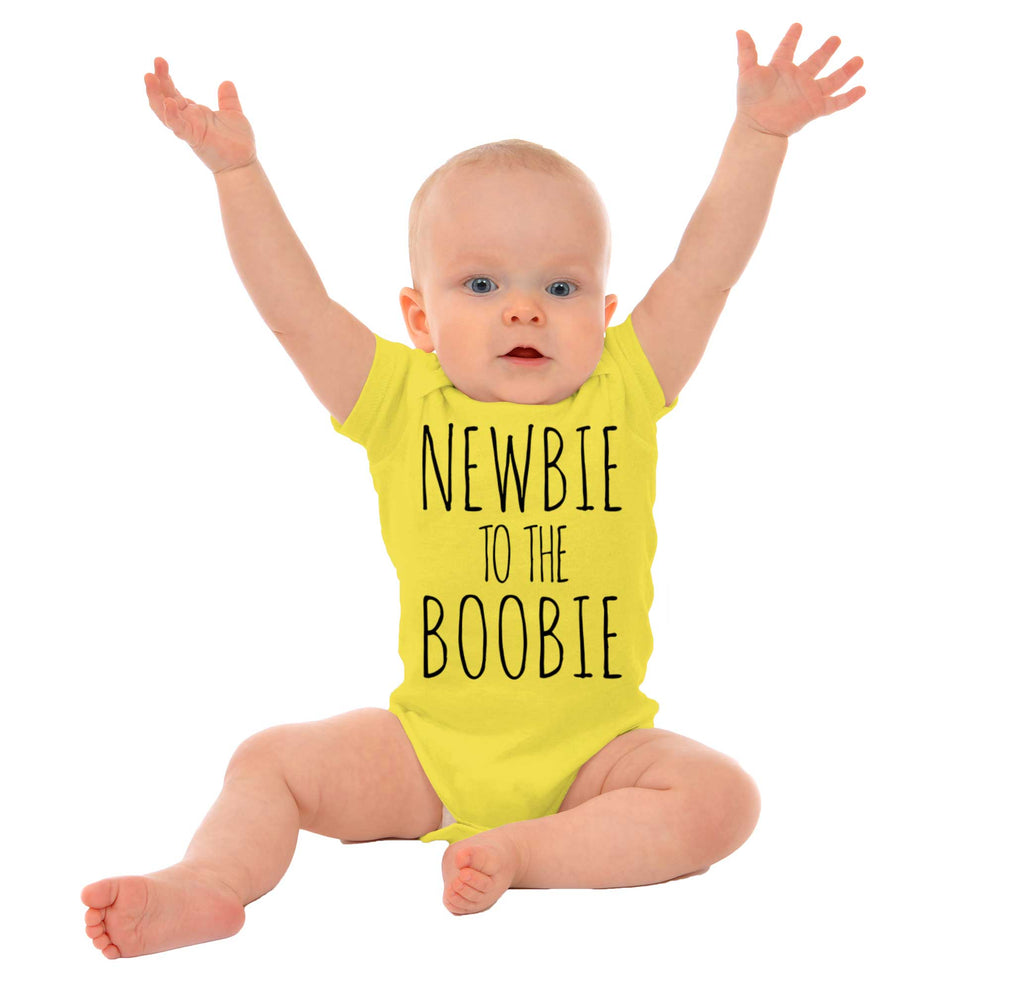 Newbie Boobie Romper Bodysuit-Direct To Garment Print-Brisco Baby
