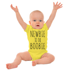 Newbie Boobie Romper Bodysuit-Direct To Garment Print-Brisco Baby