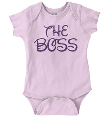 The Boss Romper Bodysuit-Direct To Garment Print-Brisco Baby