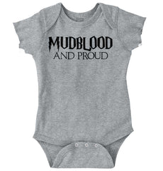 Mudblood And Proud Romper Bodysuit-Direct To Garment Print-Brisco Baby
