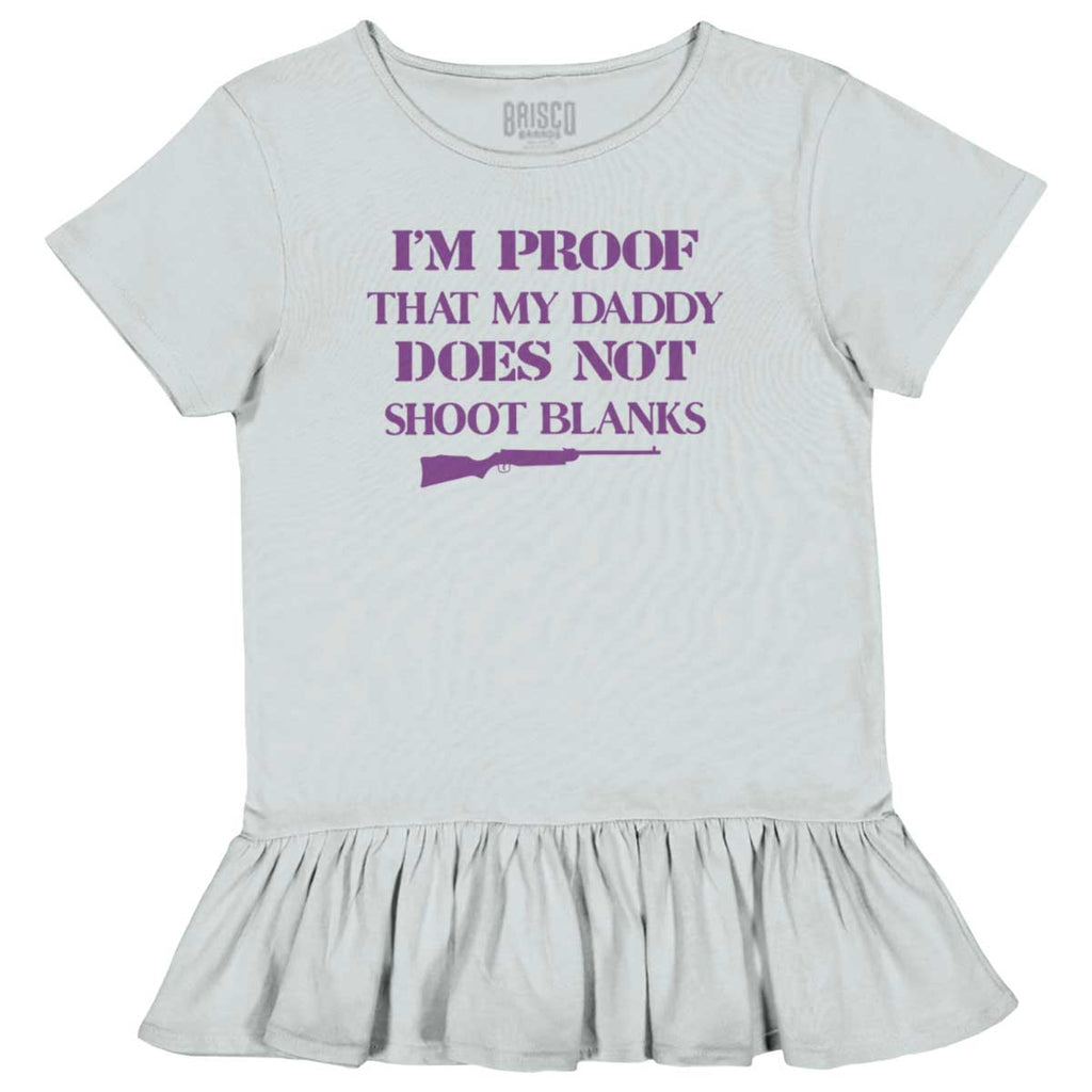 Shoot Blanks Toddler Ruffle Bottom Tee-Direct To Garment Print-Brisco Baby