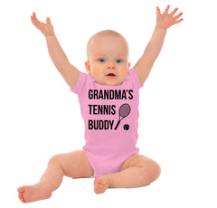 Grandma's Tennis Buddy Romper Bodysuit-Direct To Garment Print-Brisco Baby
