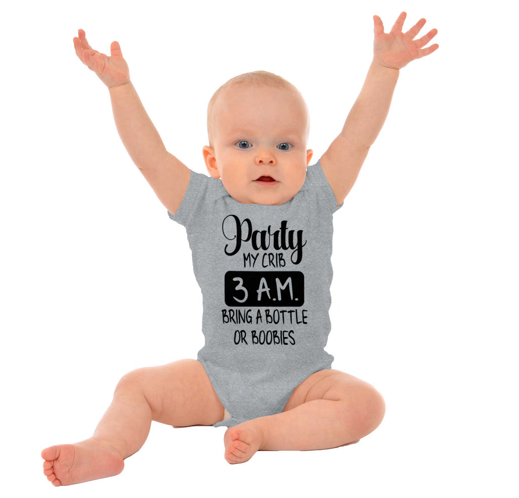 Party At My Crib Romper Bodysuit-Direct To Garment Print-Brisco Baby