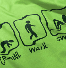 Crawl Walk Swim Romper Bodysuit-Direct To Garment Print-Brisco Baby