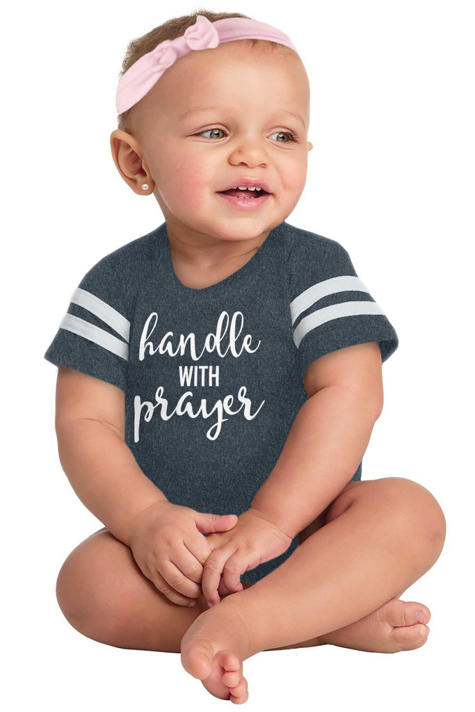 Prayer Care Football Romper Bodysuit-Direct To Garment Print-Brisco Baby
