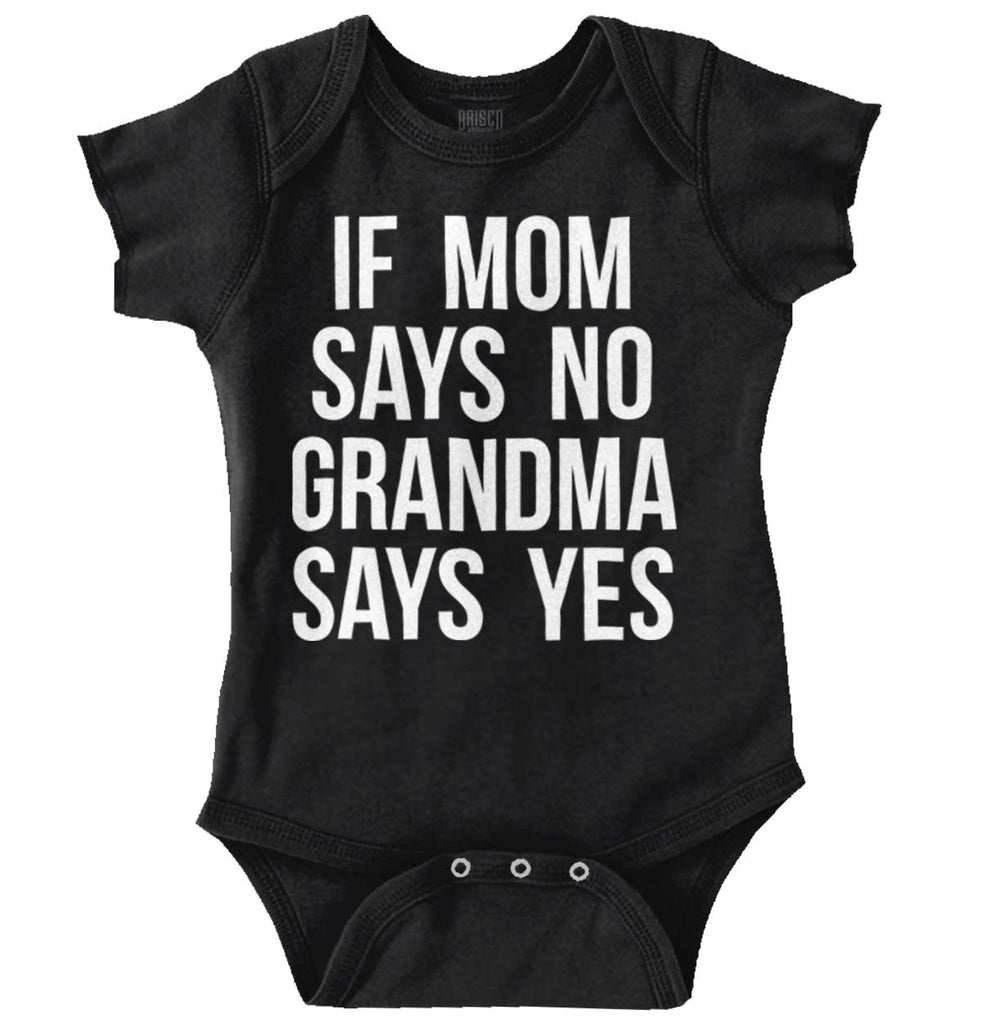 Grandma Says Yes Romper Bodysuit-Direct To Garment Print-Brisco Baby