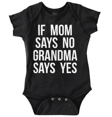 Grandma Says Yes Romper Bodysuit-Direct To Garment Print-Brisco Baby