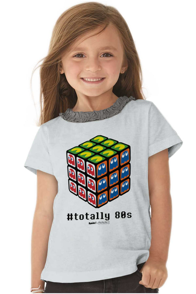 Totally 80s Toddler Ruffled Trim T-Shirt-Direct To Garment Print-Brisco Baby