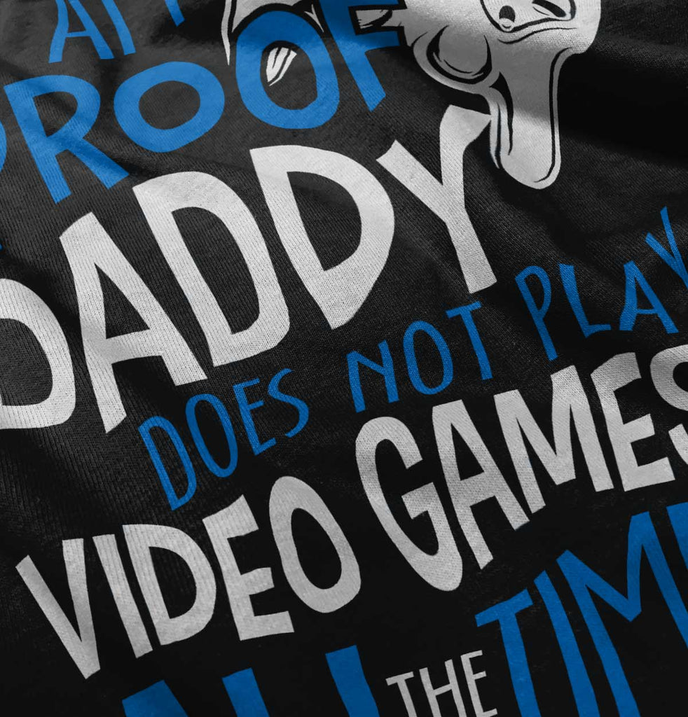 Daddy Plays Video Games Toddler Football Jersey Tee-Direct To Garment Print-Brisco Baby