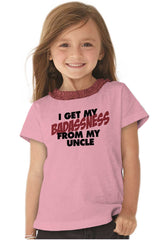 Badass Uncle Toddler Ruffled Trim T-Shirt-Direct To Garment Print-Brisco Baby