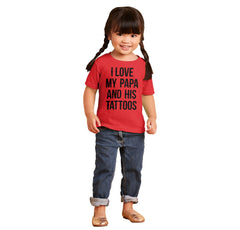 I Love Papa And Tattoos Infant Toddler T Shirt-Direct To Garment Print-Brisco Baby