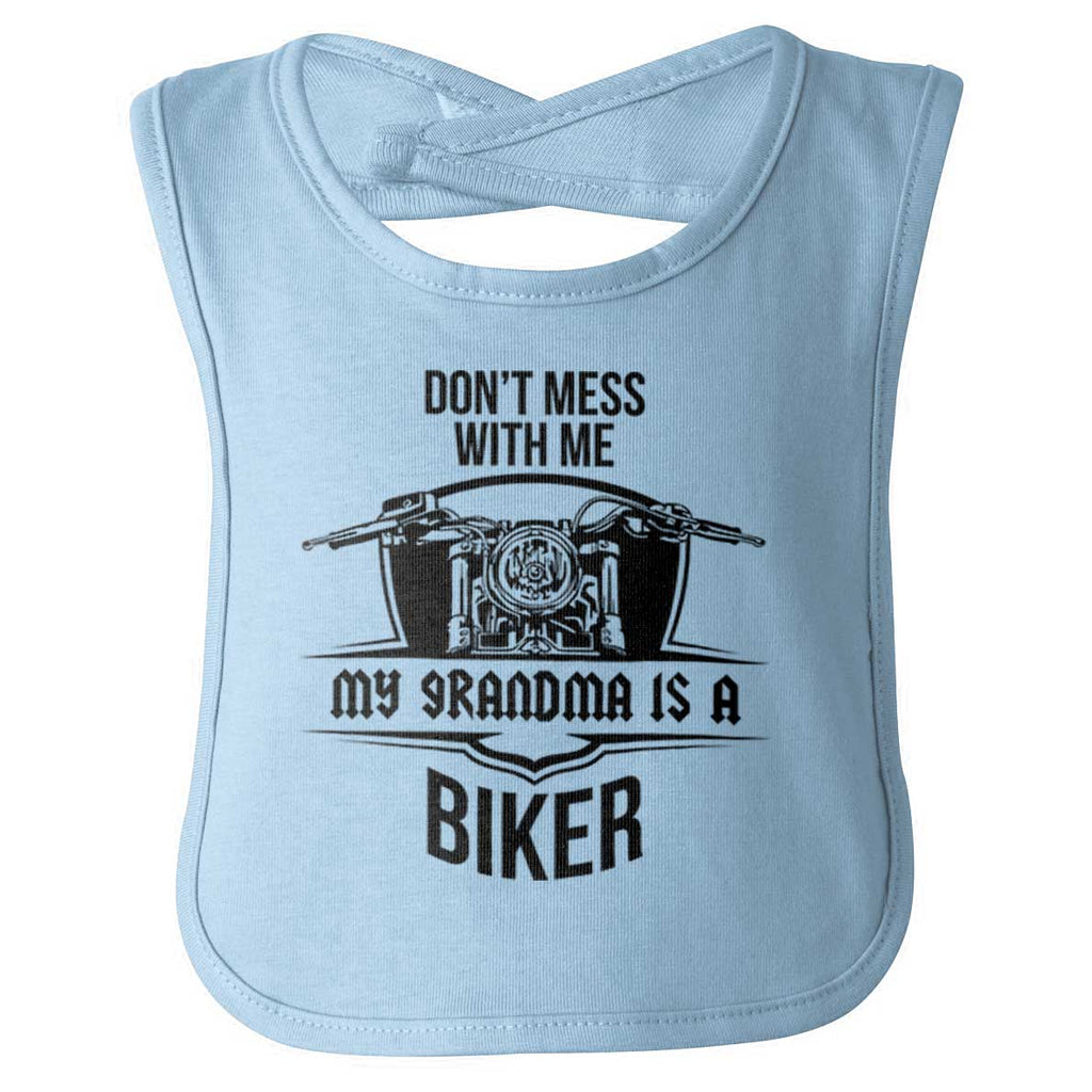 Biker Grandma Infant Baby Bib-Direct To Garment Print-Brisco Baby