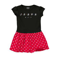 Jesus Christ BFF Baby Polka Dot Skirt Dress-Direct To Garment Print-Brisco Baby