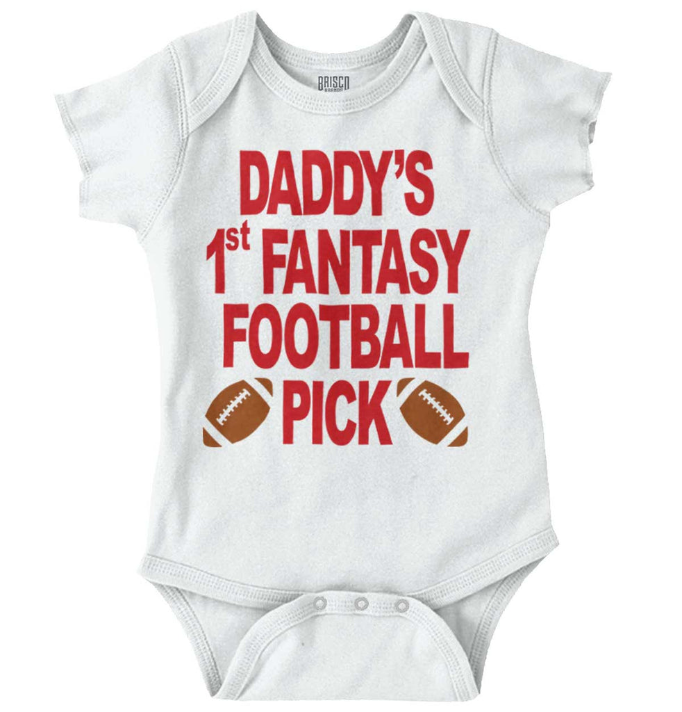 Fantasy Football Pick Romper Bodysuit-Direct To Garment Print-Brisco Baby