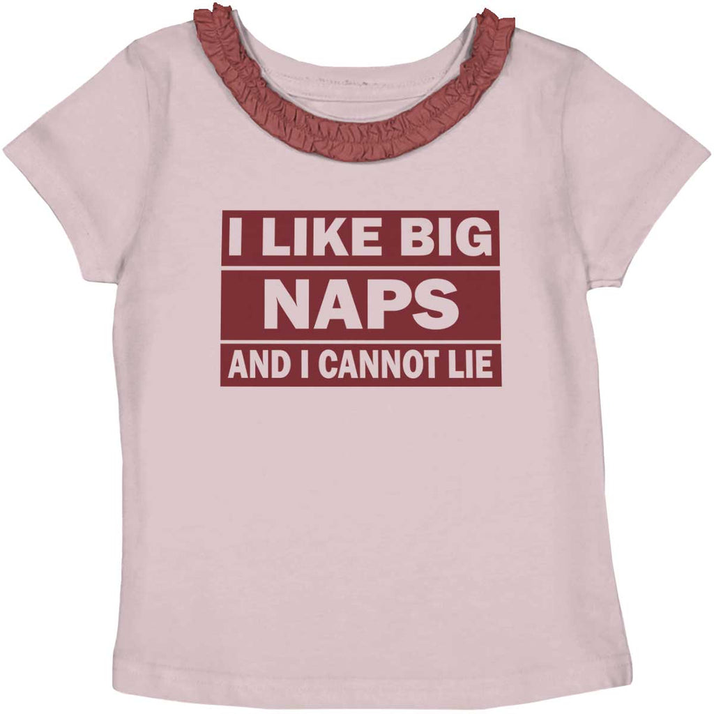 Big Naps Toddler Ruffled Trim T-Shirt-Direct To Garment Print-Brisco Baby