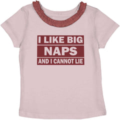 Big Naps Toddler Ruffled Trim T-Shirt-Direct To Garment Print-Brisco Baby