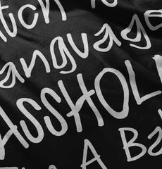 Watch The Language Raglan Romper Bodysuit-Direct To Garment Print-Brisco Baby