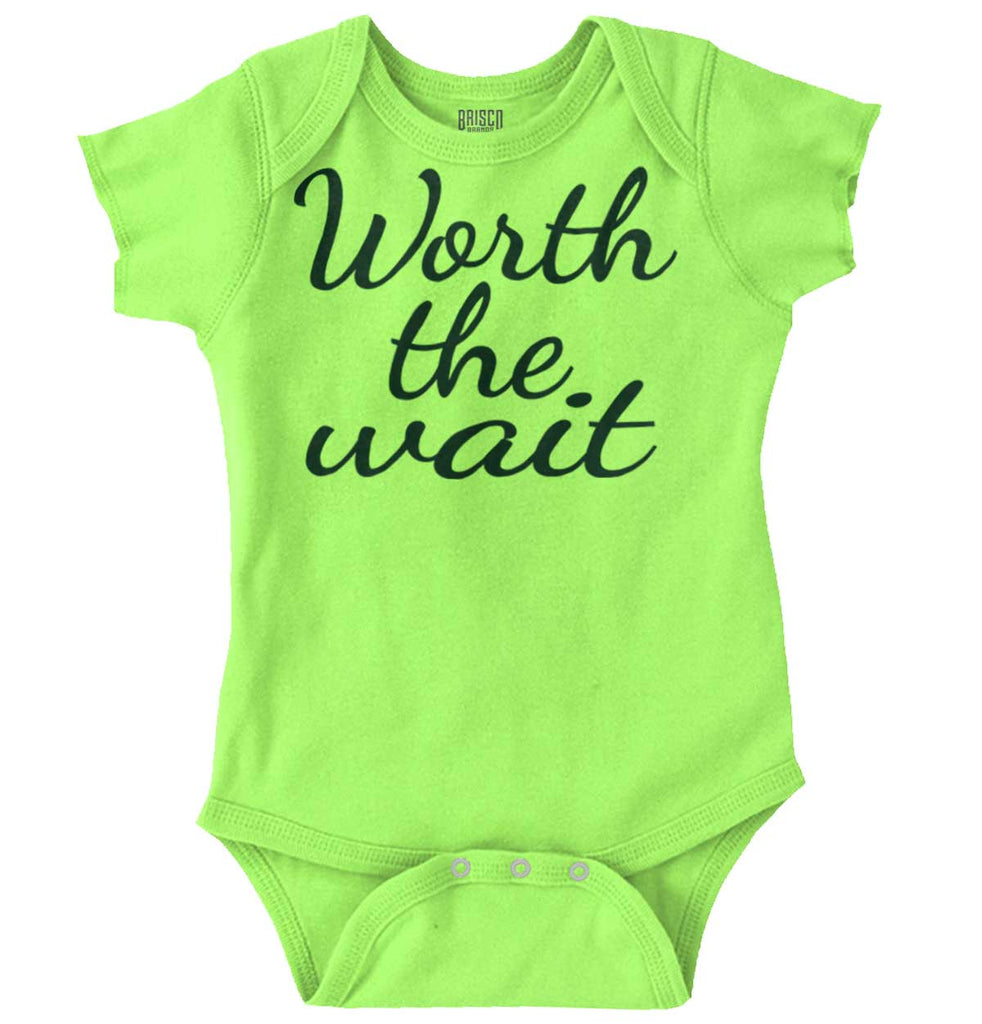 Worth The Wait Romper Bodysuit-Direct To Garment Print-Brisco Baby