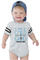 Cross Of God Football Romper Bodysuit-Direct To Garment Print-Brisco Baby