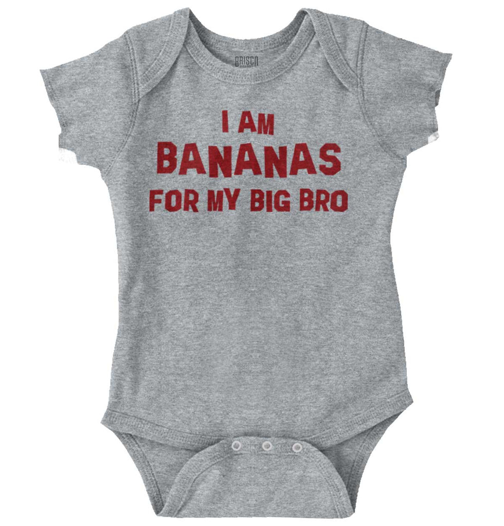 I Am Bananas For My Big Bro Romper Bodysuit-Direct To Garment Print-Brisco Baby