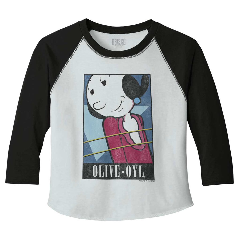 Olive Oyl Toddler Baseball-Direct To Garment Print-Brisco Baby