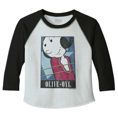 Olive Oyl Toddler Baseball-Direct To Garment Print-Brisco Baby