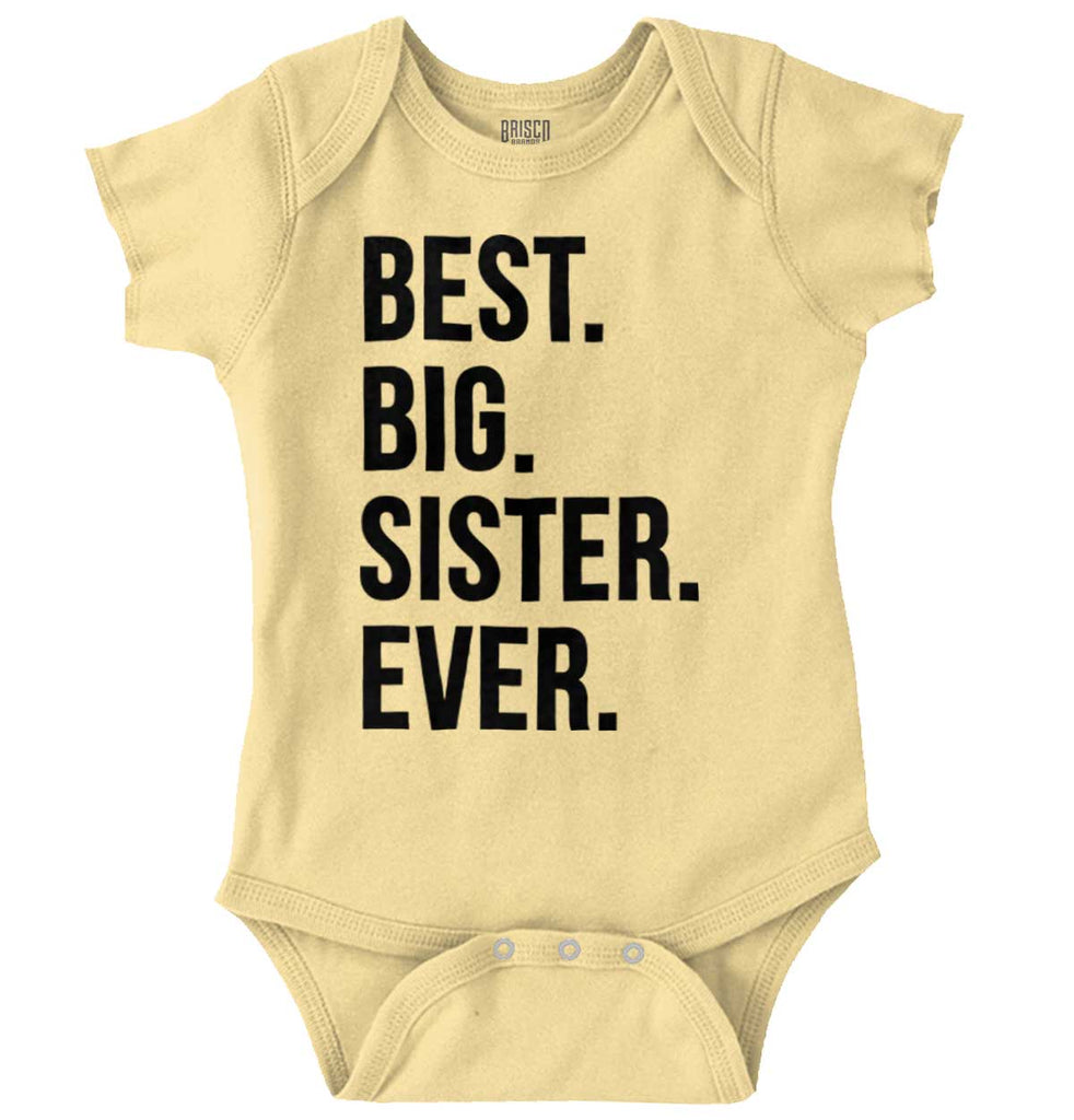 Best Big Sister Ever Romper Bodysuit-Direct To Garment Print-Brisco Baby