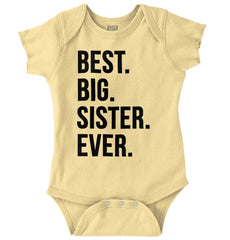 Best Big Sister Ever Romper Bodysuit-Direct To Garment Print-Brisco Baby
