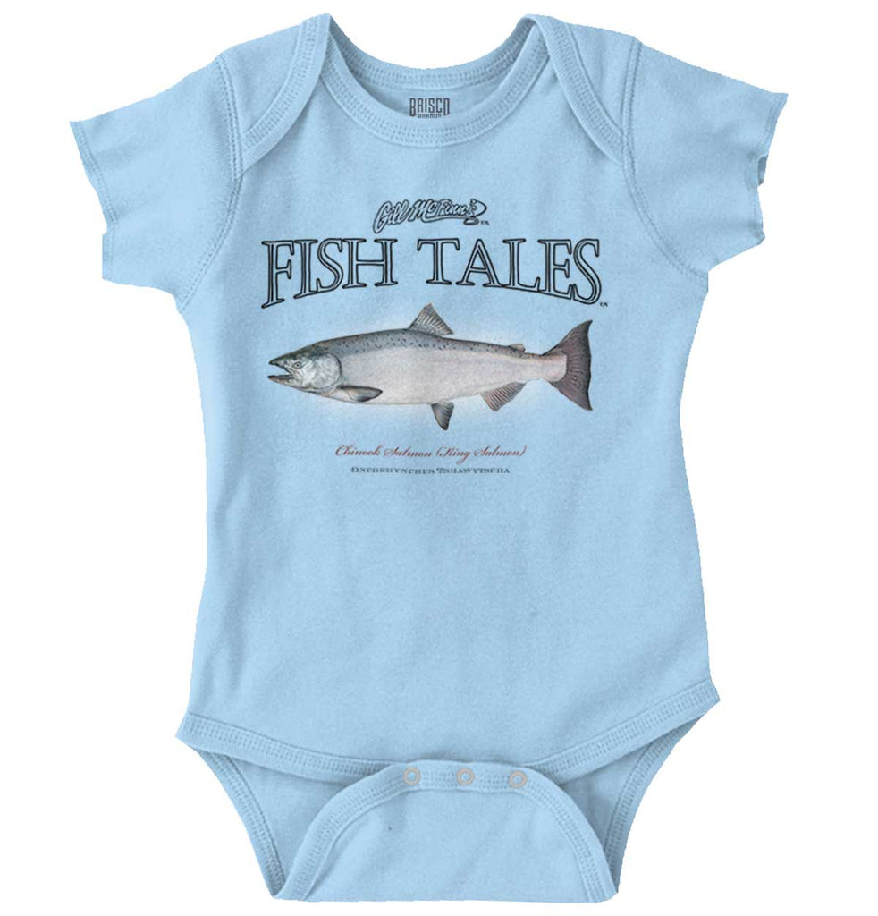 Chinook Salmon Romper Bodysuit-Direct To Garment Print-Brisco Baby