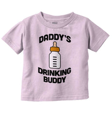 Dad Drinking Buddy Infant Toddler T Shirt-Direct To Garment Print-Brisco Baby
