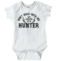 Daddy Is A Deer Hunter Romper Bodysuit-Direct To Garment Print-Brisco Baby